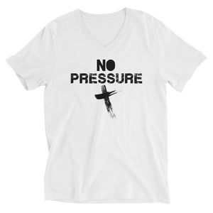 NO Pressure White V-Neck