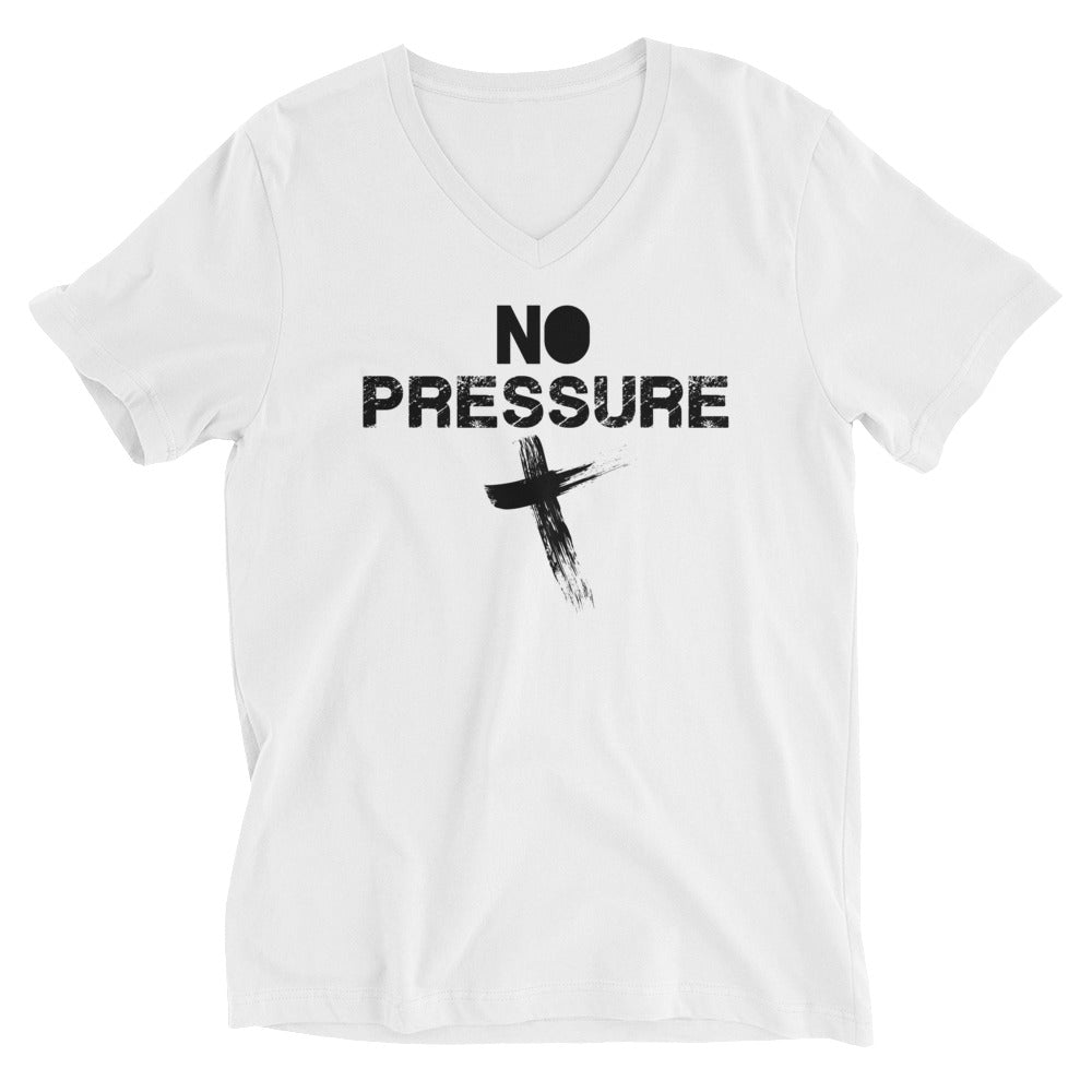 NO Pressure White V-Neck